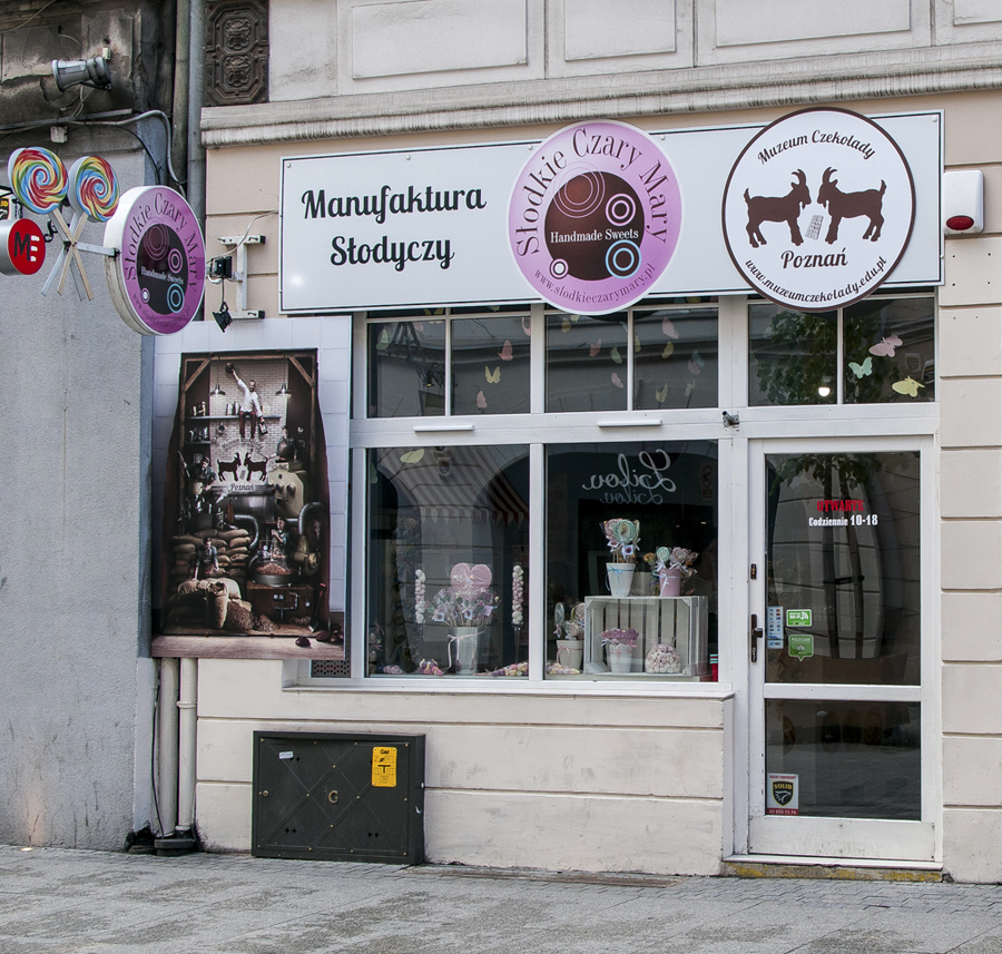 Wejście do Muzeum Czekolady w Poznaniu