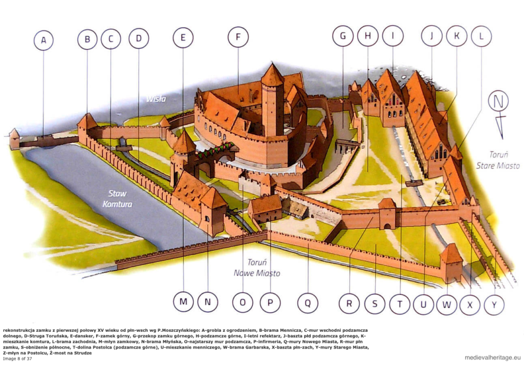 Rekonstrukcja zamku krzyżackiego w Toruniu wg P.Moszczyńskiego