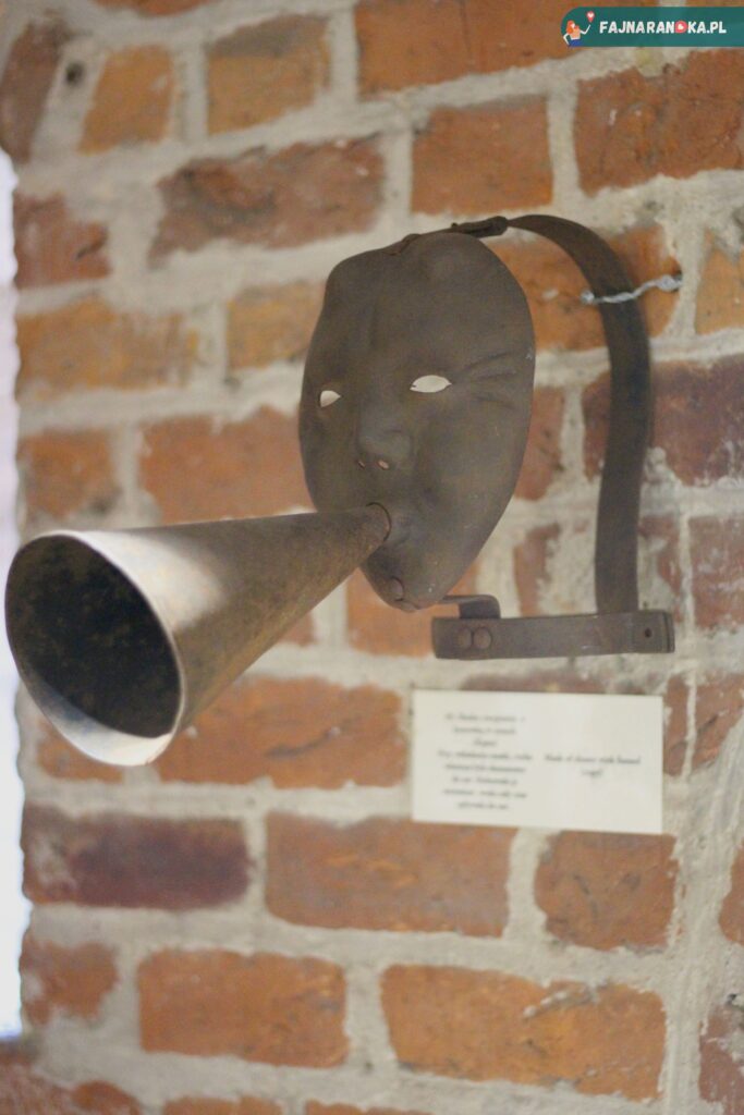 Maska hańby - zakładana za gadulstwo - ruiny zamku krzyżackiego w Toruniu.