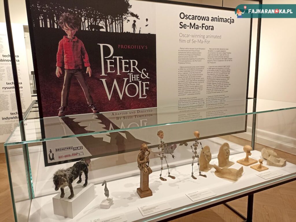 Rekwizyty i modele produkcyjne z nagrodzonego Oscarem filmu animowanego "Piotruś i wilk" (ang. "Peter & the Wolf") - Muzeum Kinematografii Łódź.