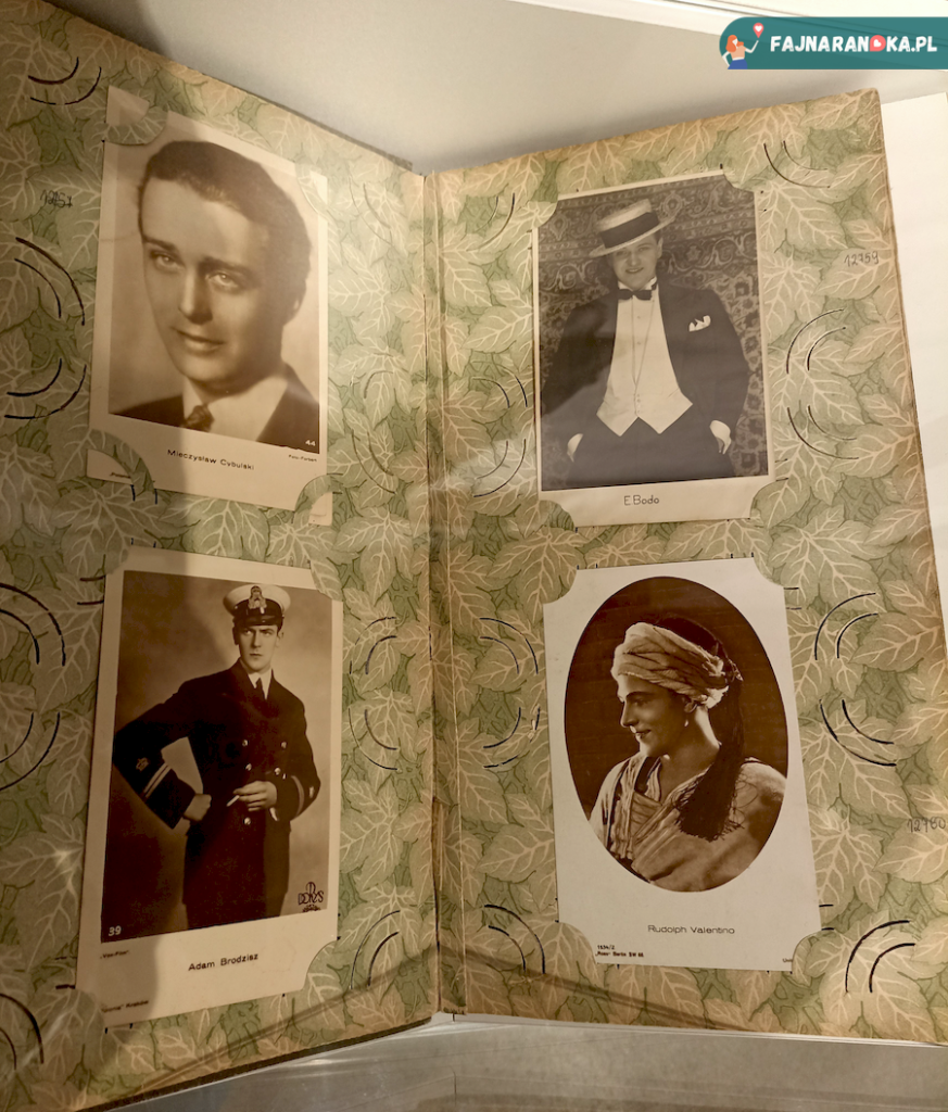 Zdjęcia amantów kinowych z lat 40stych XXw - Mieczysław Cybulski, Eugeniusz Bodo, Adam Brodzisz i Rudolph Valentino Muzeum Kinematografii Łódź.